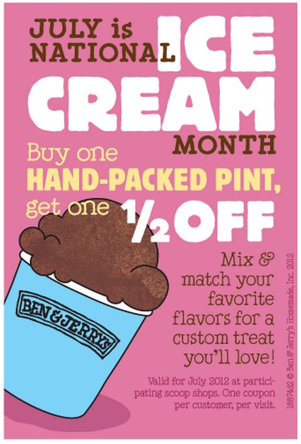 Ben & Jerry's Promo Coupon Codes and Printable Coupons