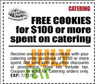 Fresh Choice: Free Dozen Cookies Printable Coupon