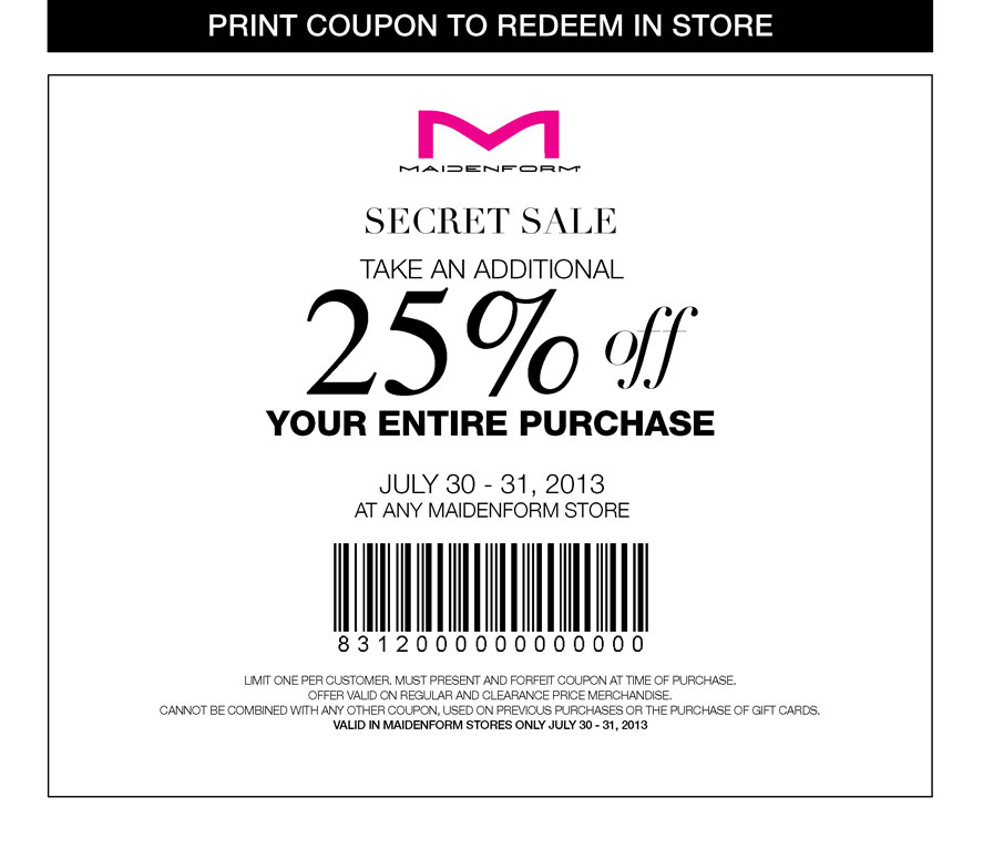 Maidenform Promo Coupon Codes and Printable Coupons