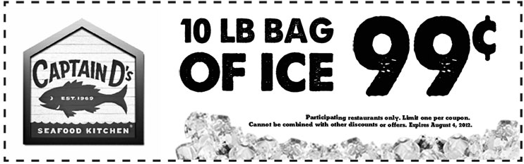 Captain D's Seafood: $.99 Bag of Ice Printable Coupon