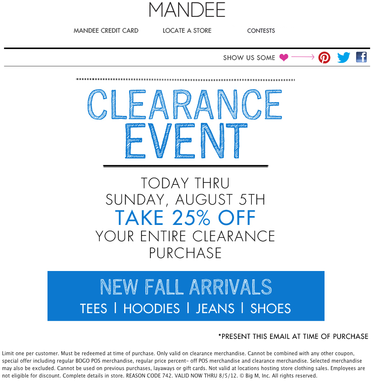 Mandee Promo Coupon Codes and Printable Coupons