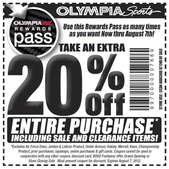 Olympia Sports: 20% off Printable Coupon