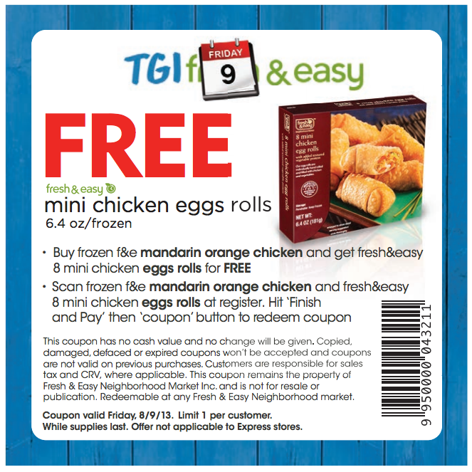 Fresh & Easy: Free Egg Rolls Printable Coupon