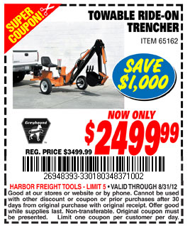 Harbor Freight Tools: $2499 Trencher Printable Coupon
