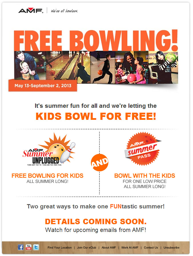 AMF Bowling: Free Kids Bowling Printable Coupon