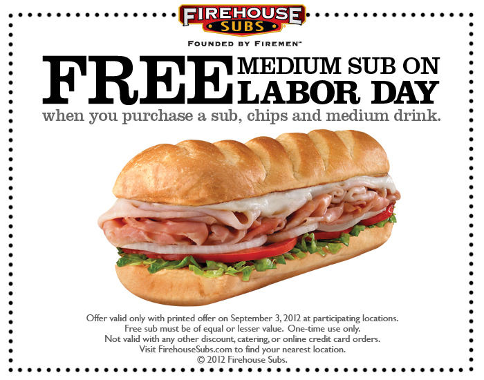 Firehouse Subs: Free Medium Sub Printable Coupon
