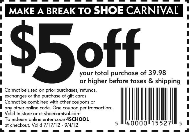 carnival shoes coupon