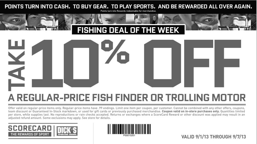 Dick's Sporting Goods: 10% off Fish Finder Printable Coupon