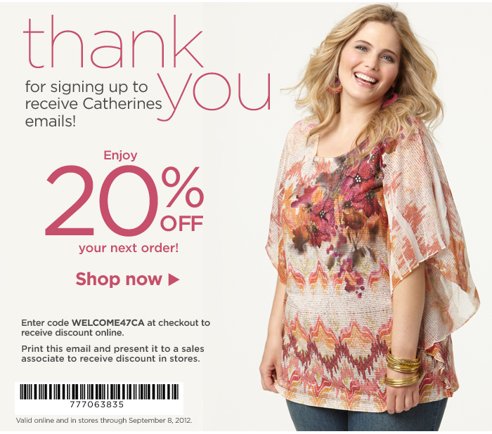 Catherines: 20% Off Printable Coupon