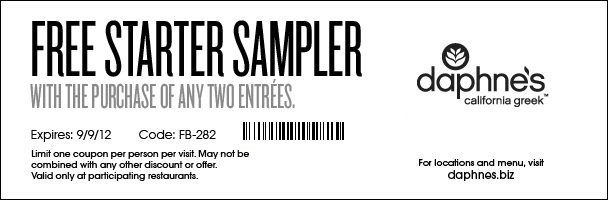 Daphne's: Free Starter Sampler Printable Coupon