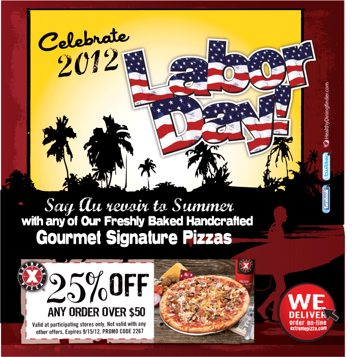 Extreme Pizza: 25% off $50 Printable Coupon