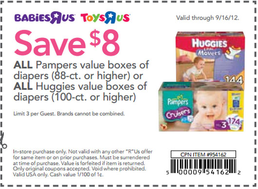 Babies R Us: $8 off Diapers Printable Coupon