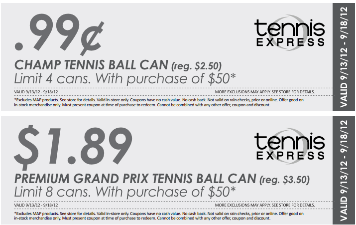 Tennis Express: 2 Printable Coupons