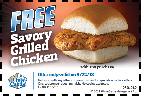 White Castle Promo Coupon Codes and Printable Coupons