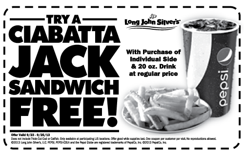 Long John Silvers: Free Ciabatta Sandwich Printable Coupon