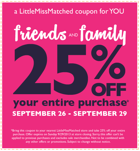 Little Miss Matched: 25% off Printable Coupon