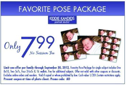 Kiddie Kandids: $7.99 Favorite Pose Package Printable Coupon