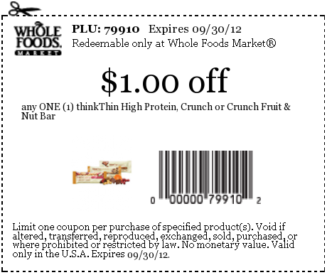 Whole Foods: $1 off Nut Bar Printable Coupon
