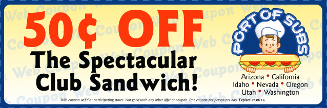 Port of Subs: $.50 off Club Sandwich Printable Coupon