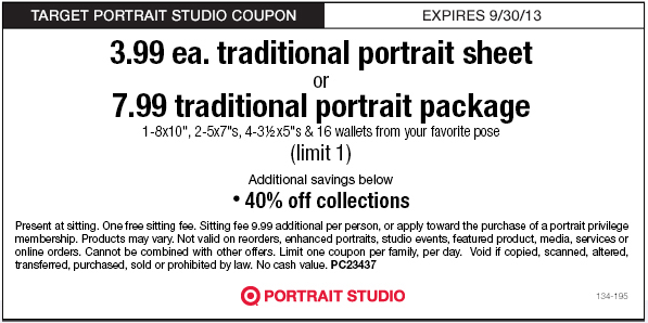 Target: $3.99 Portrait Sheet Printable Coupon