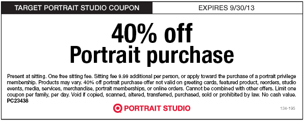 Target: 40% Portrait Printable Coupon