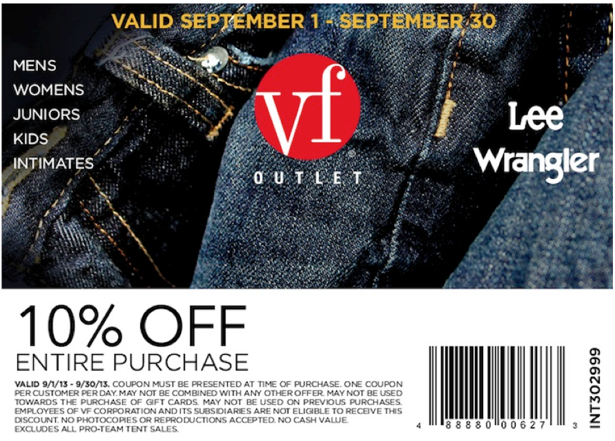 Vanity Fair Outlet: 10% off Printable Coupon