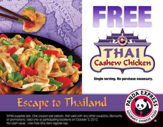 Panda Express: Free Cashew Chicken Printable Coupon