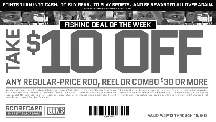 Dick's Sporting Goods: $10 off Rod Printable Coupon
