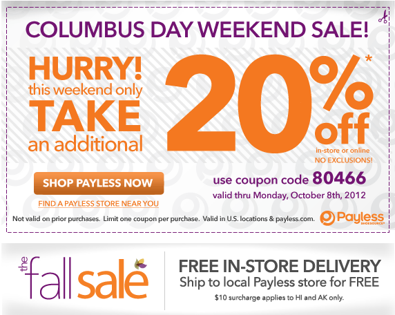 Payless Shoes: 20% off Printable Coupon