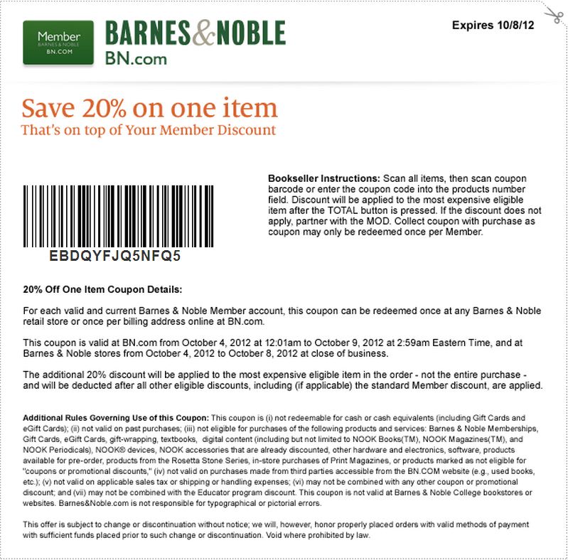 barnes and noble coupon