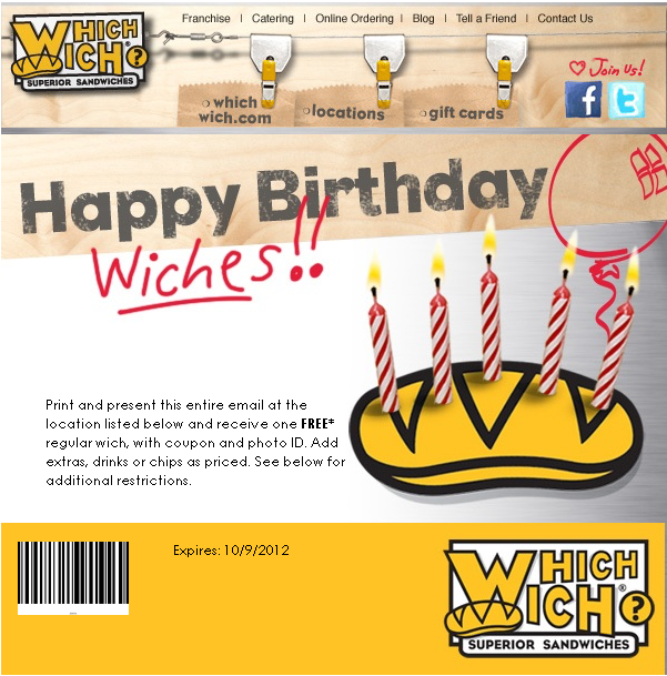 Which Wich: Free Sandwich Printable Coupon