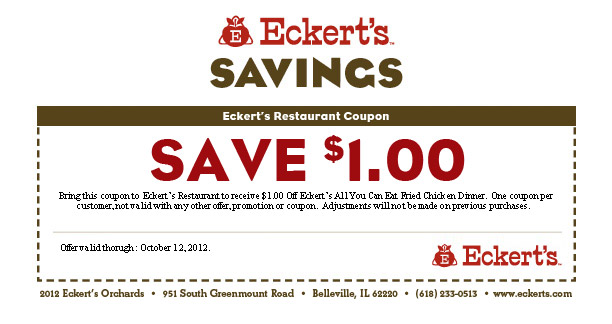 Eckert's: $1 off Fried Chicken Printable Coupon