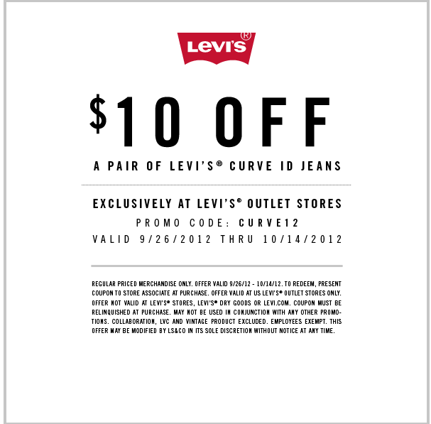 Levi's: $10 off Jeans Printable Coupon