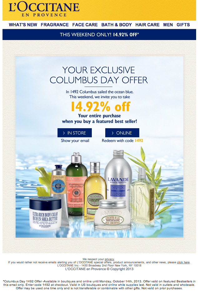 L'Occitane Promo Coupon Codes and Printable Coupons