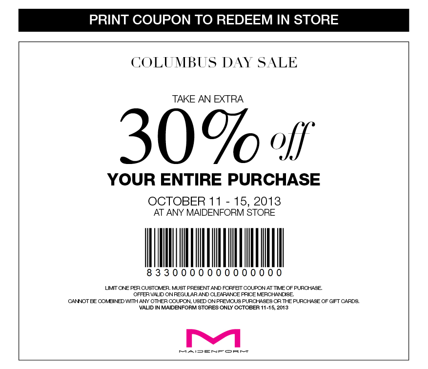 Maidenform: 30% off Printable Coupon
