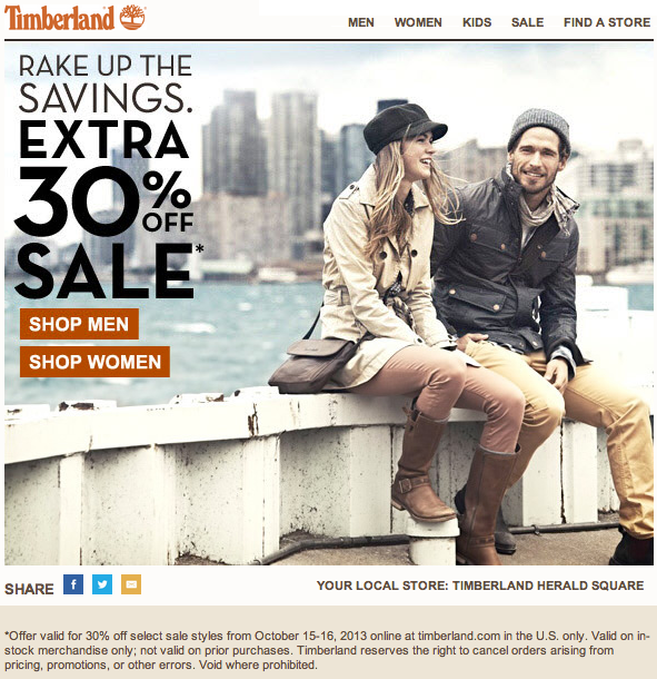 Timberland Promo Coupon Codes and Printable Coupons