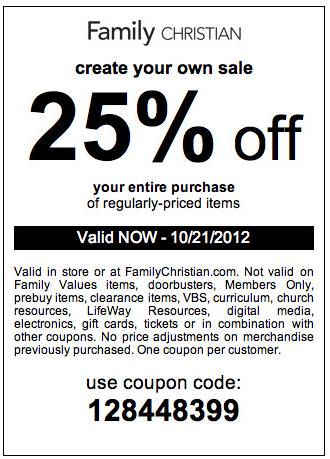 Family Christian Stores: 25% off Printable Coupon