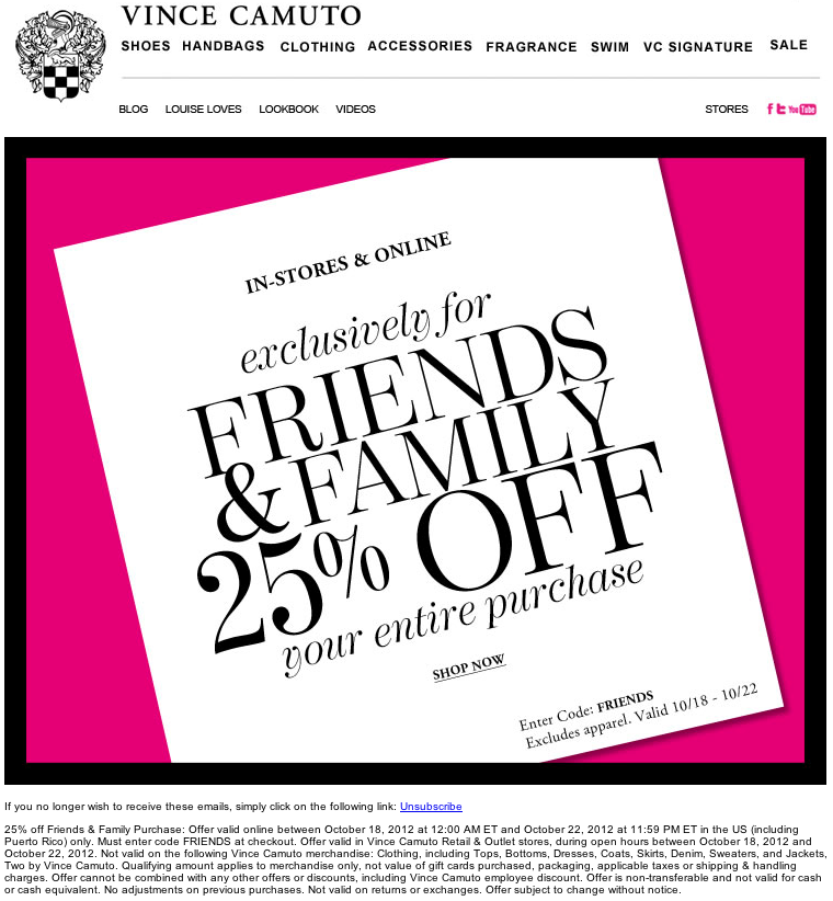 Vince Camuto Promo Coupon Codes and Printable Coupons