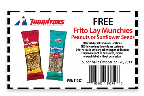 Thorntons: Free Frito Lay Munchies Printable Coupon