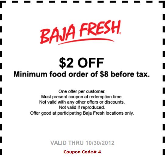 Baja Fresh: $2 off $8 Printable Coupon