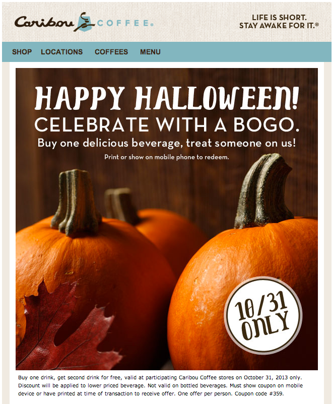 Caribou Coffee Company Promo Coupon Codes and Printable Coupons