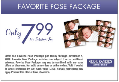 Kiddie Kandids: $7.99 Favorite Pose Printable Coupon