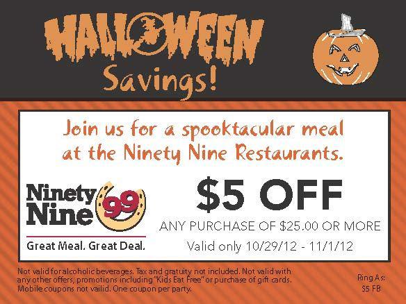 Ninety Nine Restaurant & Pub: $5 off Printable Coupon