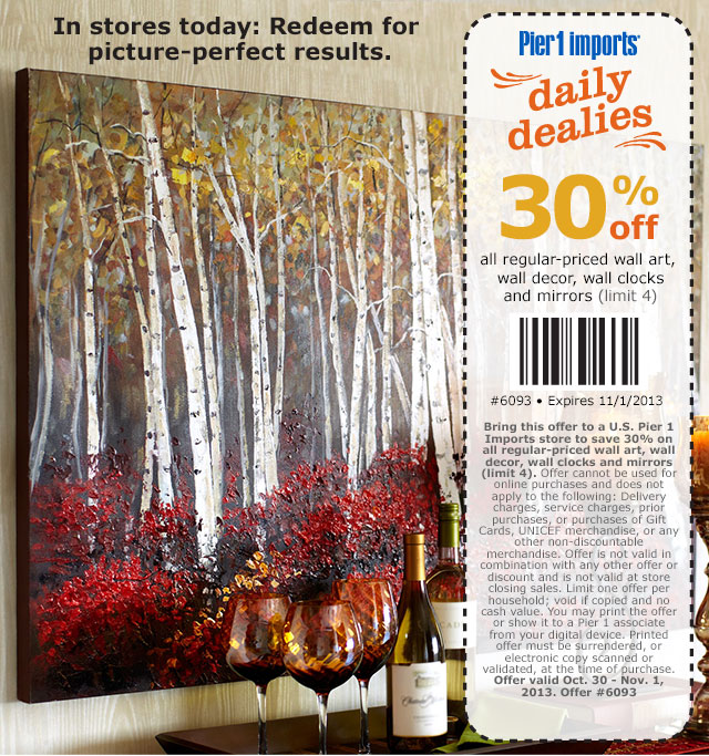 Pier 1 Imports: 30% off Wall Art Printable Coupon