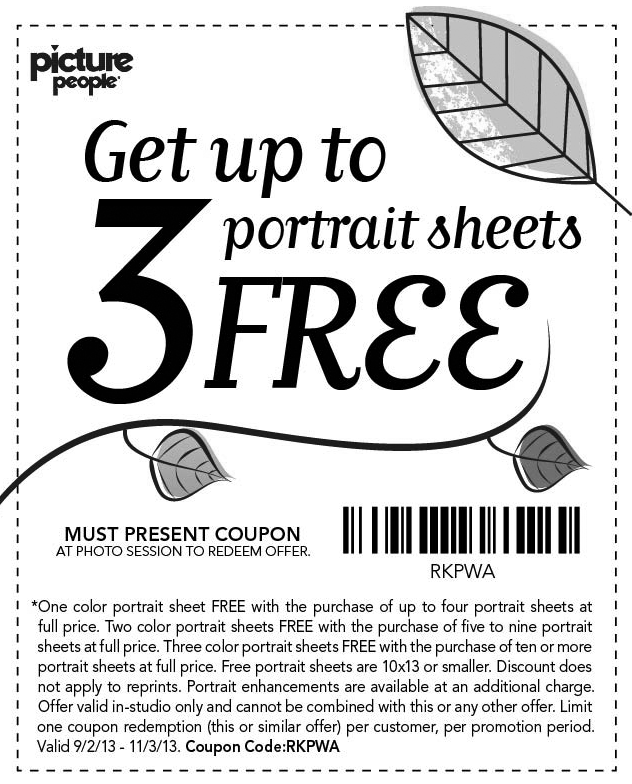 Picture People: Free Portraits Printable Coupon