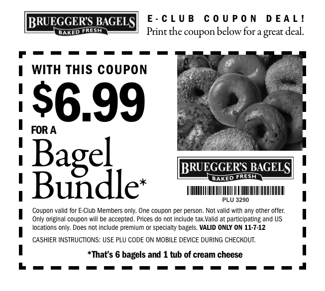 Bruegger's Bagels: $6.99 Bagel Bundle Printable Coupon