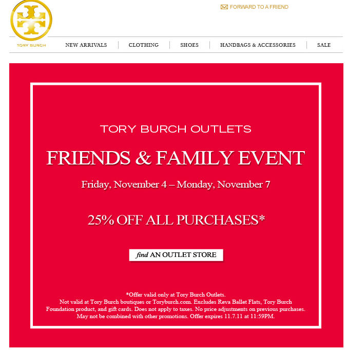 Tory Burch: 25% off Printable Coupon