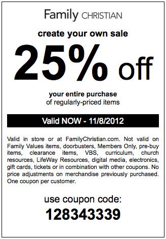 Family Christian Stores Promo Coupon Codes and Printable Coupons