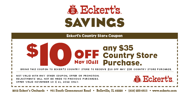 Eckert's: $10 off $35 Printable Coupon