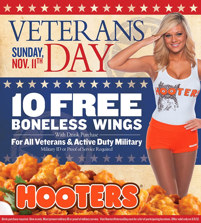 Hooters: 10 Free Wings Printable Coupon